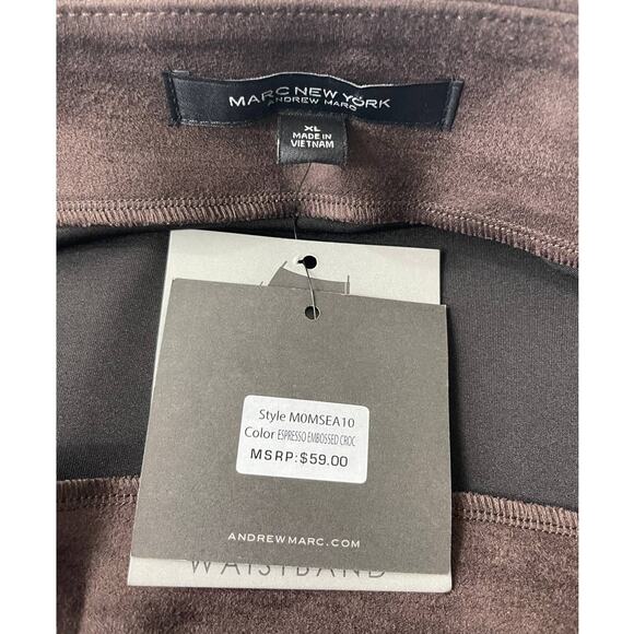 Marc Andrew Marc Womens Expresso Embossed Croc Print a Line Skirt Brown XL NEW - Picture 4 of 9